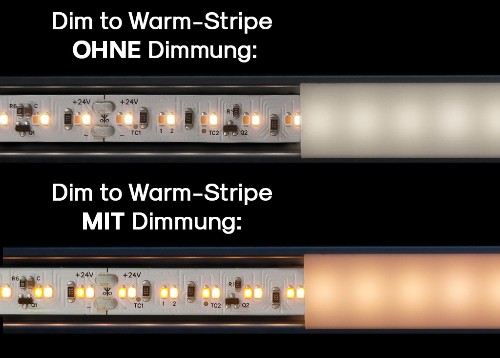 Dim to Warm Stripe Vergleich