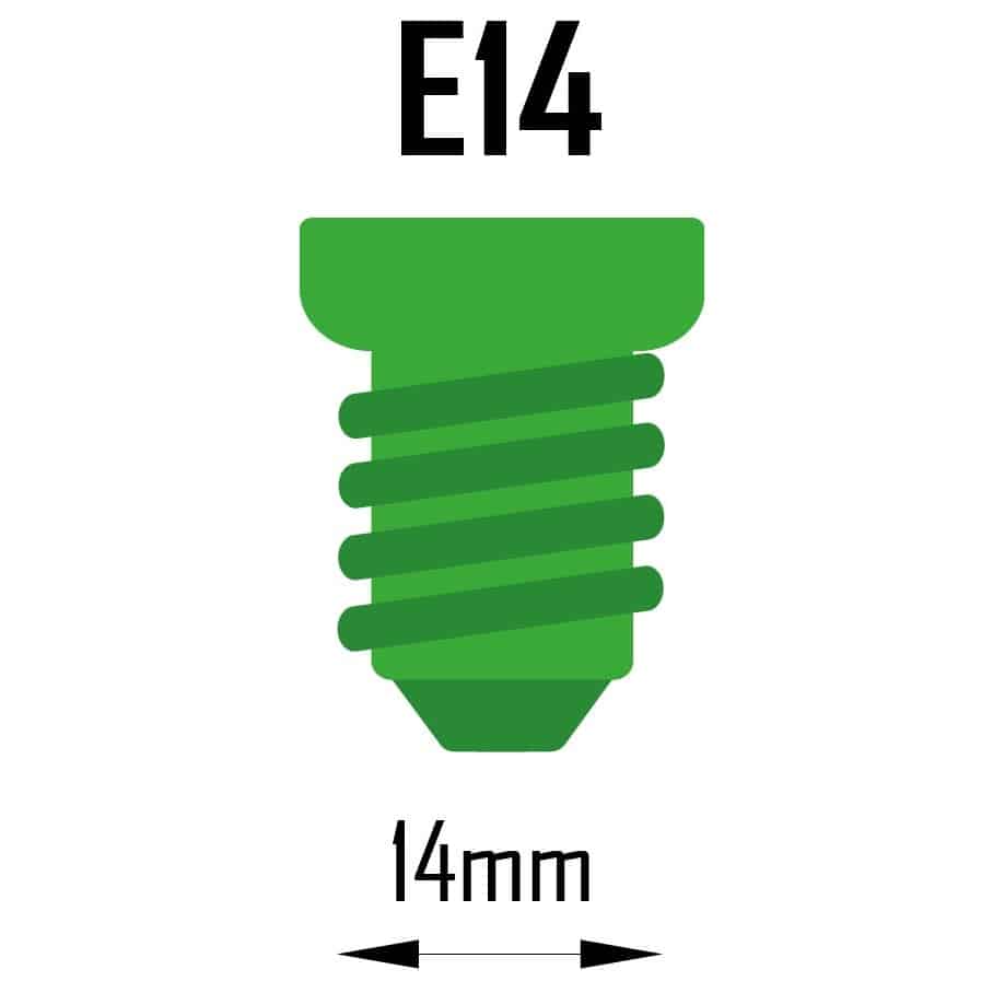 Lampenfassung E14 mit Bemaßung