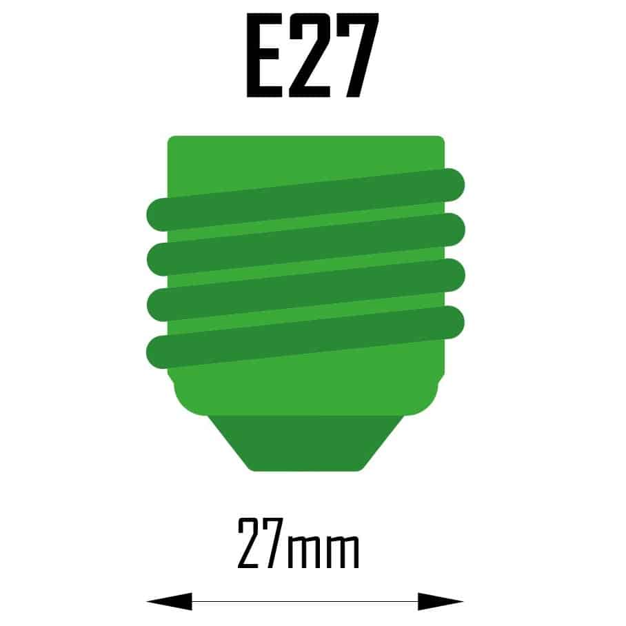 Lampenfassung E27 mit Bemaßung